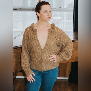Vintage Holiday brown cardigan, size M